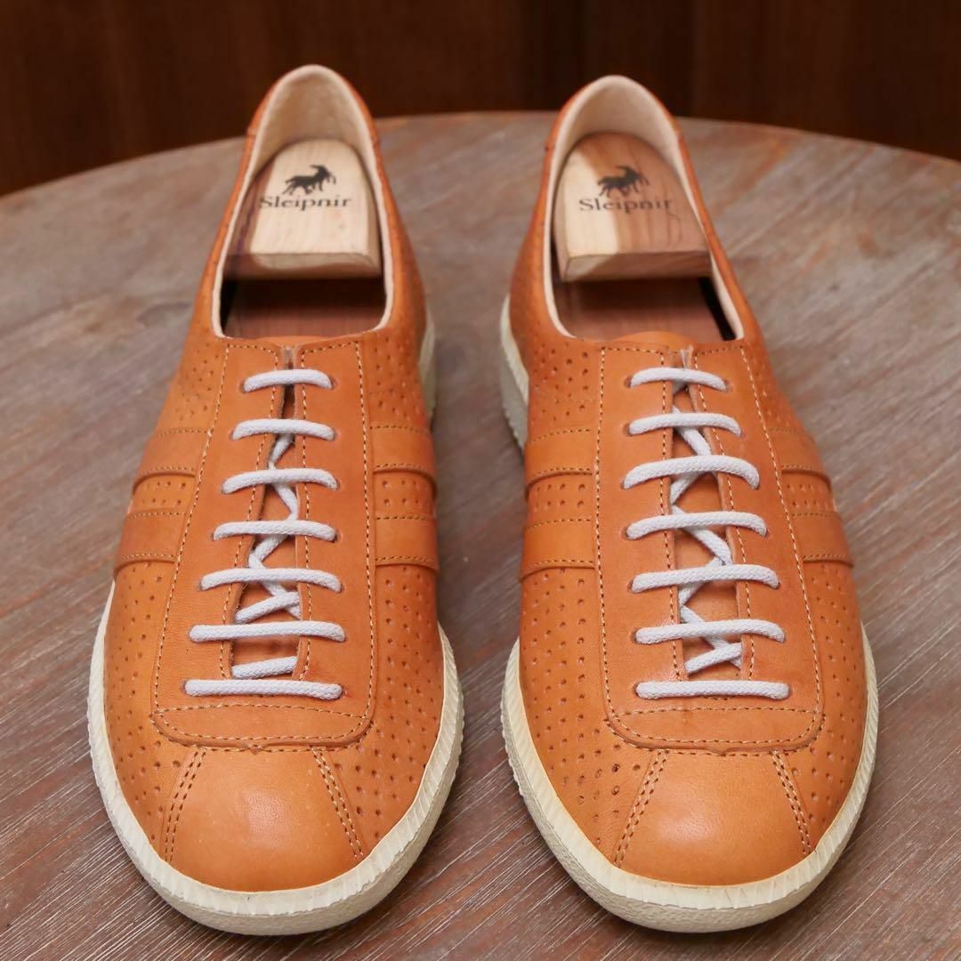 LUDWIG REITER(ルーディックライター)の新品同様✨【LUDWIG REITER】パンチングレザースニーカー オレンジ 靴 メンズの靴/シューズ(スニーカー)の商品写真