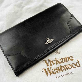 ヴィヴィアンウエストウッド(Vivienne Westwood)のヴィヴィアンウエストウッド 長財布 レザー 黒　オーブ　本革　がま口(財布)