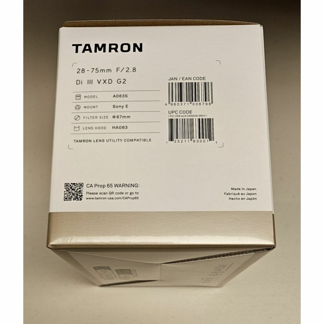 ［新品・未開封］タムロン 28-75mm F2.8 Di III VXD G2 スマホ/家電/カメラのカメラ(レンズ(ズーム))の商品写真