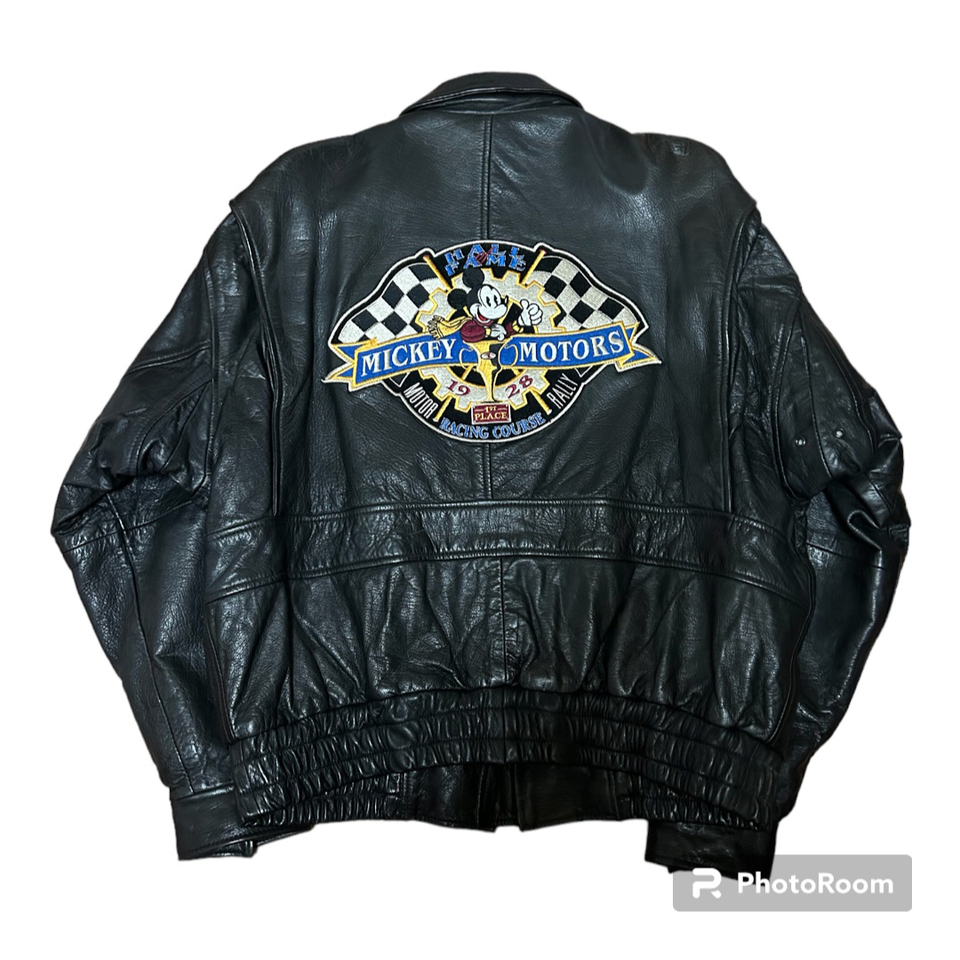90s Disney公式 Mickey レザー スポーツジャケット L ワッペン 90s Disney公式 Mickey レザー スポーツジャケット L ワッペン