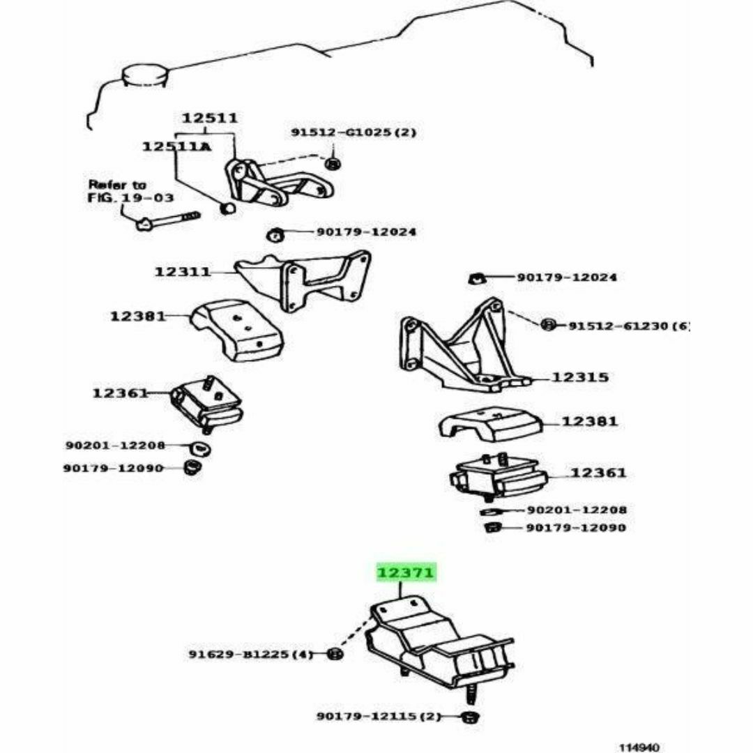 トヨタ(トヨタ)のトヨタ ランドクルーザー 80 エンジンマウンティング  RR NO1 自動車/バイクの自動車(車種別パーツ)の商品写真