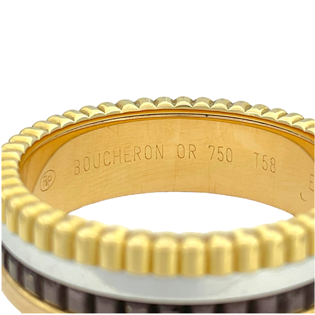 BOUCHERON(ブシュロン)の　ブシュロン BOUCHERON キャトル クラシック リング スモール ブラウンコーティング K18スリーカラー ジュエリー レディースのアクセサリー(リング(指輪))の商品写真