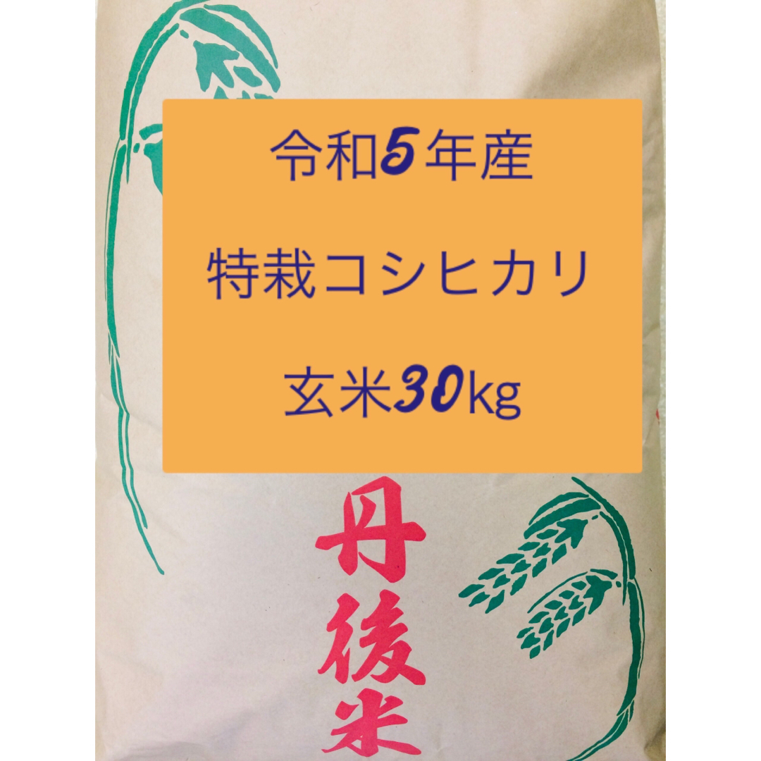 令和5年産京都府「丹後産コシヒカリ」玄米30㎏ 送料・標準精米無料サービス！ 食品/飲料/酒の食品(米/穀物)の商品写真