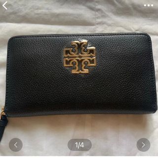 トリーバーチ(Tory Burch)のトリーバーチ  新品　ロゴラウンドファスナー 長財布  黒(財布)