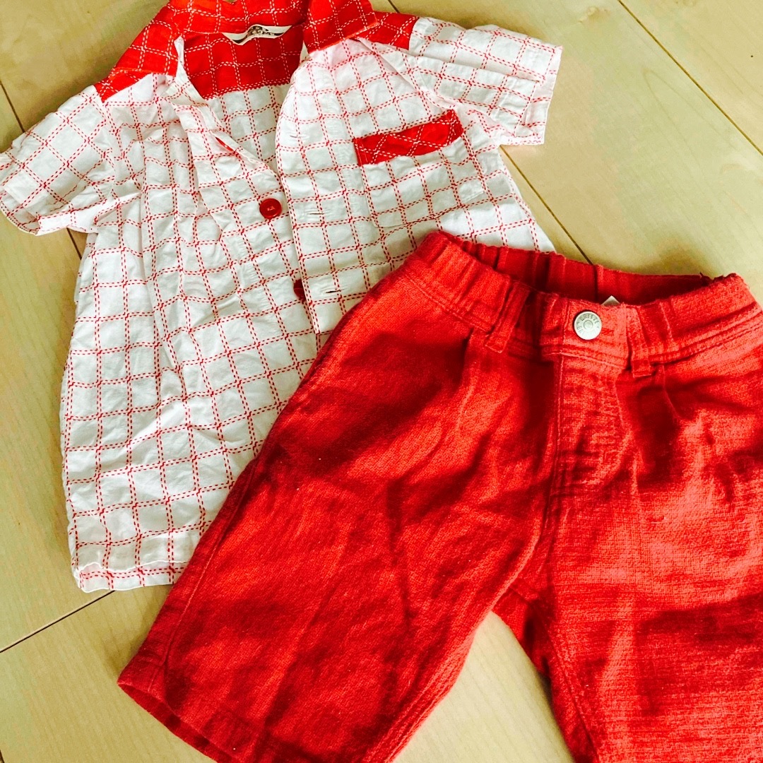 BREEZE(ブリーズ)のシャツ　パンツセット　サイズ100 キッズ/ベビー/マタニティのキッズ服男の子用(90cm~)(Tシャツ/カットソー)の商品写真