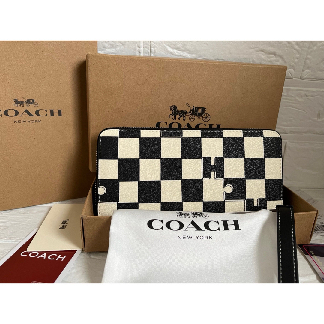 COACH(コーチ)のCOACH長財布チェック柄ロングジップアラウンドウォレット新作 レディースのファッション小物(財布)の商品写真