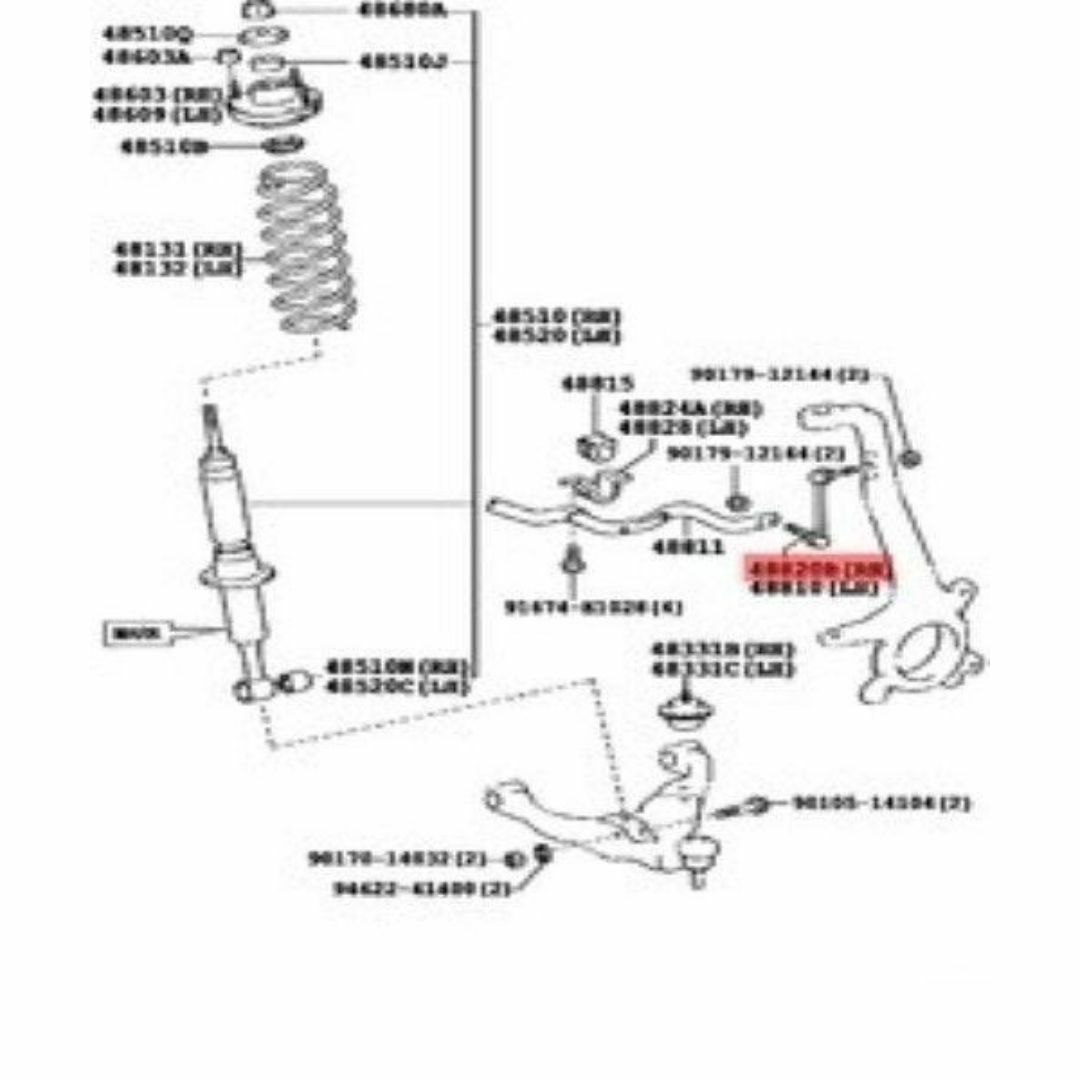 トヨタ(トヨタ)のトヨタ FJクルーザー 4ランナー フロントスタビライザ リンク 右 自動車/バイクの自動車(車種別パーツ)の商品写真