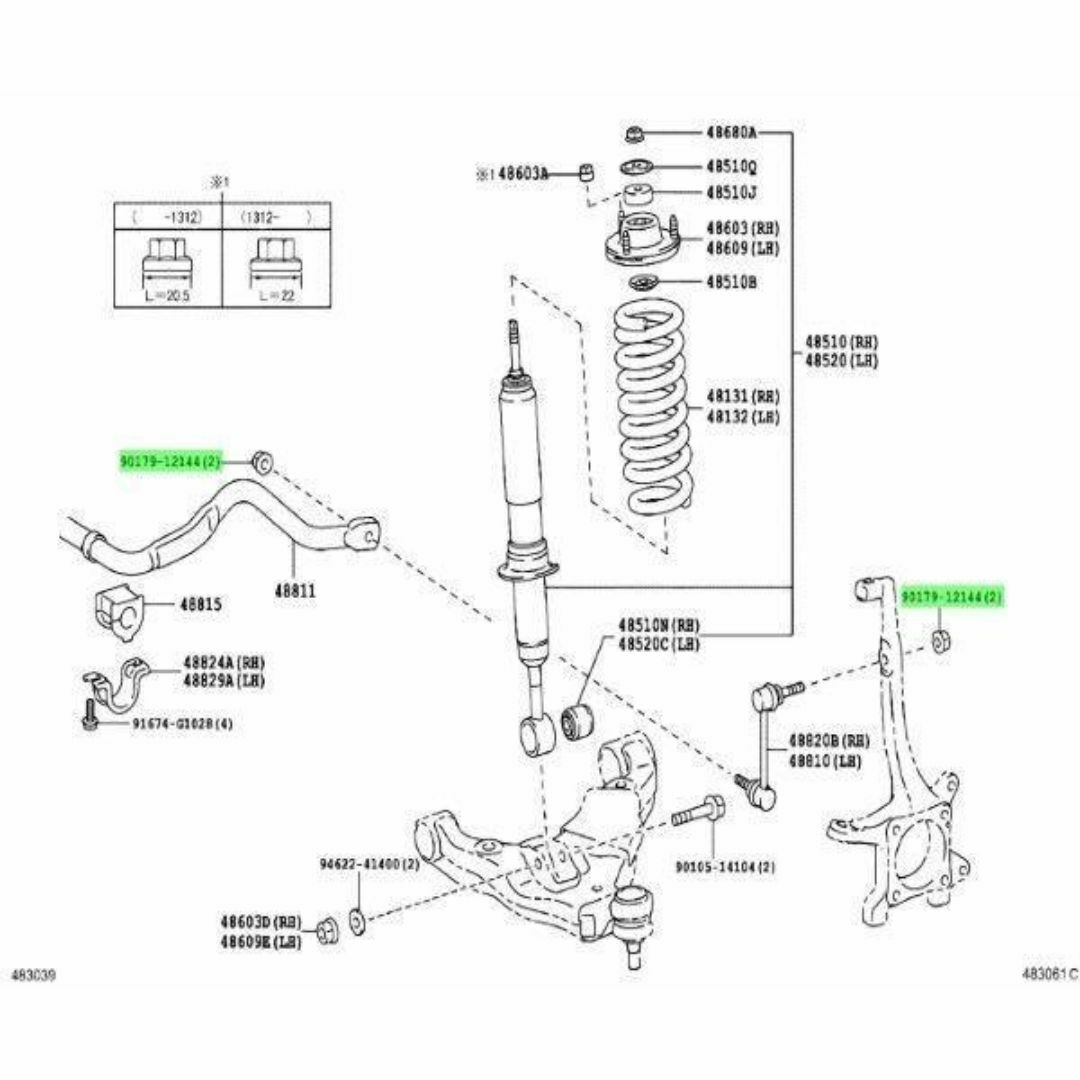 トヨタ(トヨタ)のトヨタ FJクルーザー 4ランナー フロントスタビライザリンク ナット 自動車/バイクの自動車(車種別パーツ)の商品写真