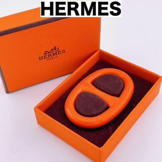 エルメス(Hermes)の【極美品】エルメス スカーフリング シェーヌダンクル オレンジ HERMES(その他)