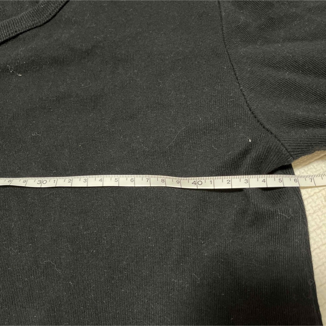 黒トップス　シンプル　五部袖　七分袖　春　メンズ　カットソー　Tシャツ メンズのトップス(Tシャツ/カットソー(七分/長袖))の商品写真