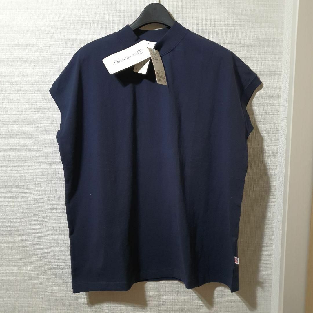 coen(コーエン)のコーエン　USAコットンハイネックTシャツ　tシャツ　ノースリーブ　レディース レディースのトップス(Tシャツ(半袖/袖なし))の商品写真
