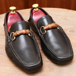 グッチ(Gucci)の良品✨【GUCCI】グッチ バンブービットドライビングシューズ 38 ブラック(ブーツ)