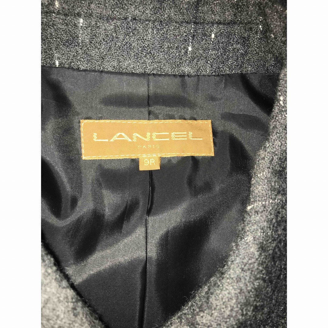 LANCEL(ランセル)のLANCEL スーツ　プリーツスカート　上衣9号　下衣11号　毛　グレー レディースのフォーマル/ドレス(スーツ)の商品写真