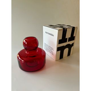 マリメッコ(marimekko)の【未使用】 マリメッコ　marimekko　フラワーベース　レッド(花瓶)