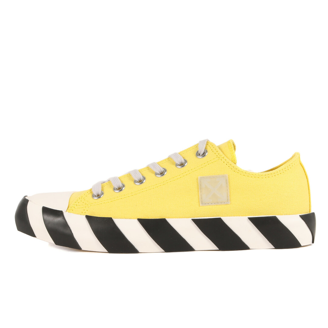 OFF-WHITE(オフホワイト)の新品 OFF-WHITE オフホワイト サイズ:41(25.5cm) 19AW キャンバス ローカット スニーカー Vulc Low Top Logo Stripes Sneaker イエロー シューズ 靴 【メンズ】 メンズの靴/シューズ(スニーカー)の商品写真