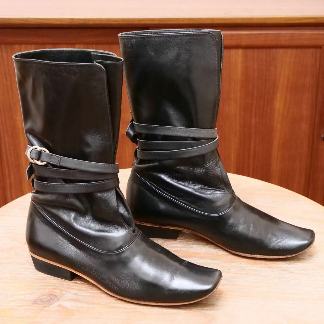 良品✨【YOHJI YAMAMOTO+NOIR】Size4 ブラック ブーツ レディースの靴/シューズ(ブーツ)の商品写真