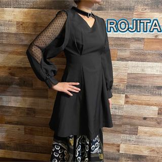 ROJITA - ロジータ　ROJITA ミニワンピース　シースルー　レース　ブラック　フレア