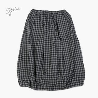 ナチュラルランドリー(NATURAL LAUNDRY)の新品 grin✨グリン シャギー フランネル ギンガムチェック バルーンスカート(ロングスカート)