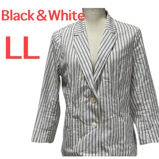 【美品】Black＆White  ブラック＆ホワイト☆ゴルフジャケット☆LL(テーラードジャケット)