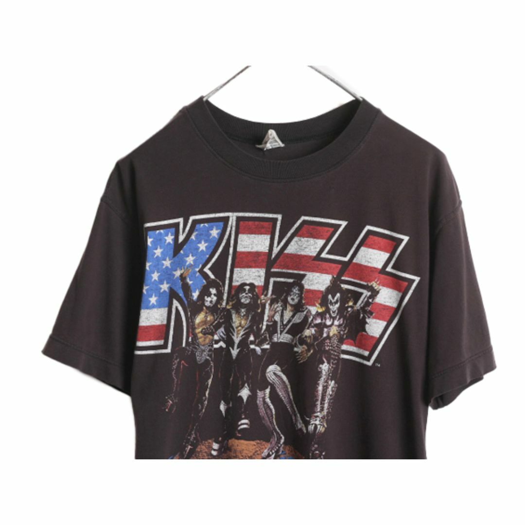90s ☆ キッス ツアー イラスト プリント Tシャツ メンズ L 黒 90s ☆ キッス ツアー イラスト プリント Tシャツ メンズ L 黒