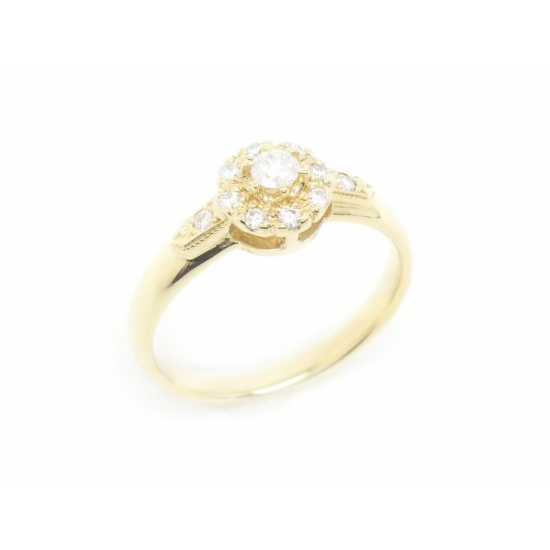 K18YG ダイヤモンド 0.25ct デザイン リング ＃12【新宿店】【中古】 レディースのアクセサリー(リング(指輪))の商品写真