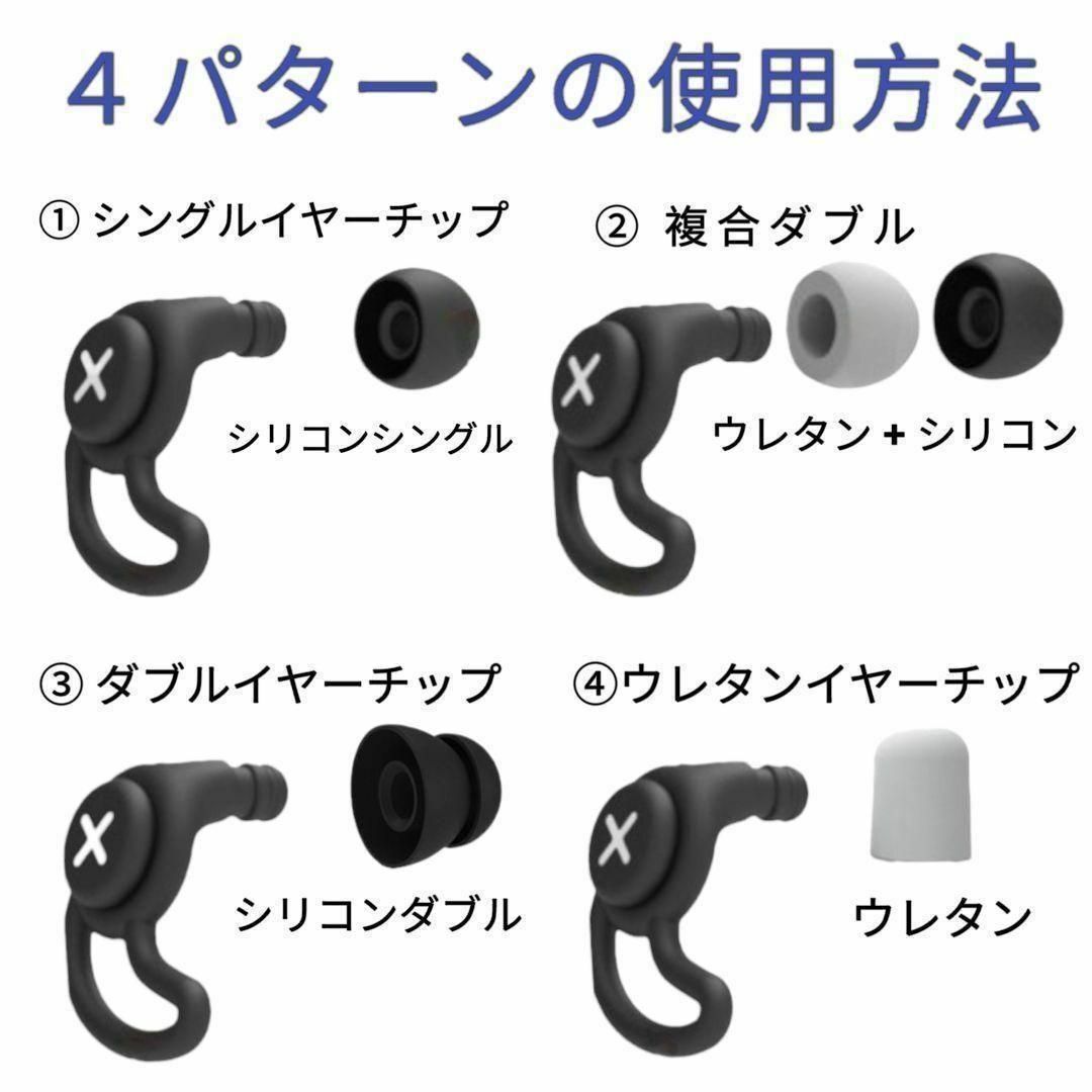 【4way耳栓】耳栓 　睡眠　勉強　騒音　ライブ　仕事　旅行　ノイズキャンセル インテリア/住まい/日用品の寝具(その他)の商品写真