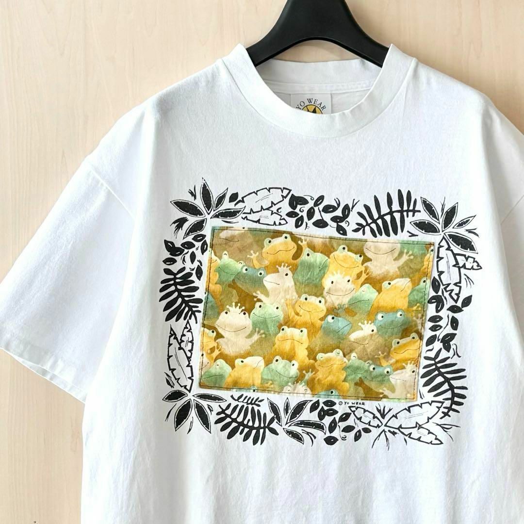 VINTAGE(ヴィンテージ)の90s USA製古着　ヴィンテージ　Tシャツ　グラフィック　カエルさん達 メンズのトップス(Tシャツ/カットソー(半袖/袖なし))の商品写真