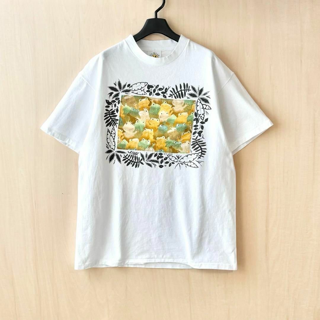 VINTAGE(ヴィンテージ)の90s USA製古着　ヴィンテージ　Tシャツ　グラフィック　カエルさん達 メンズのトップス(Tシャツ/カットソー(半袖/袖なし))の商品写真