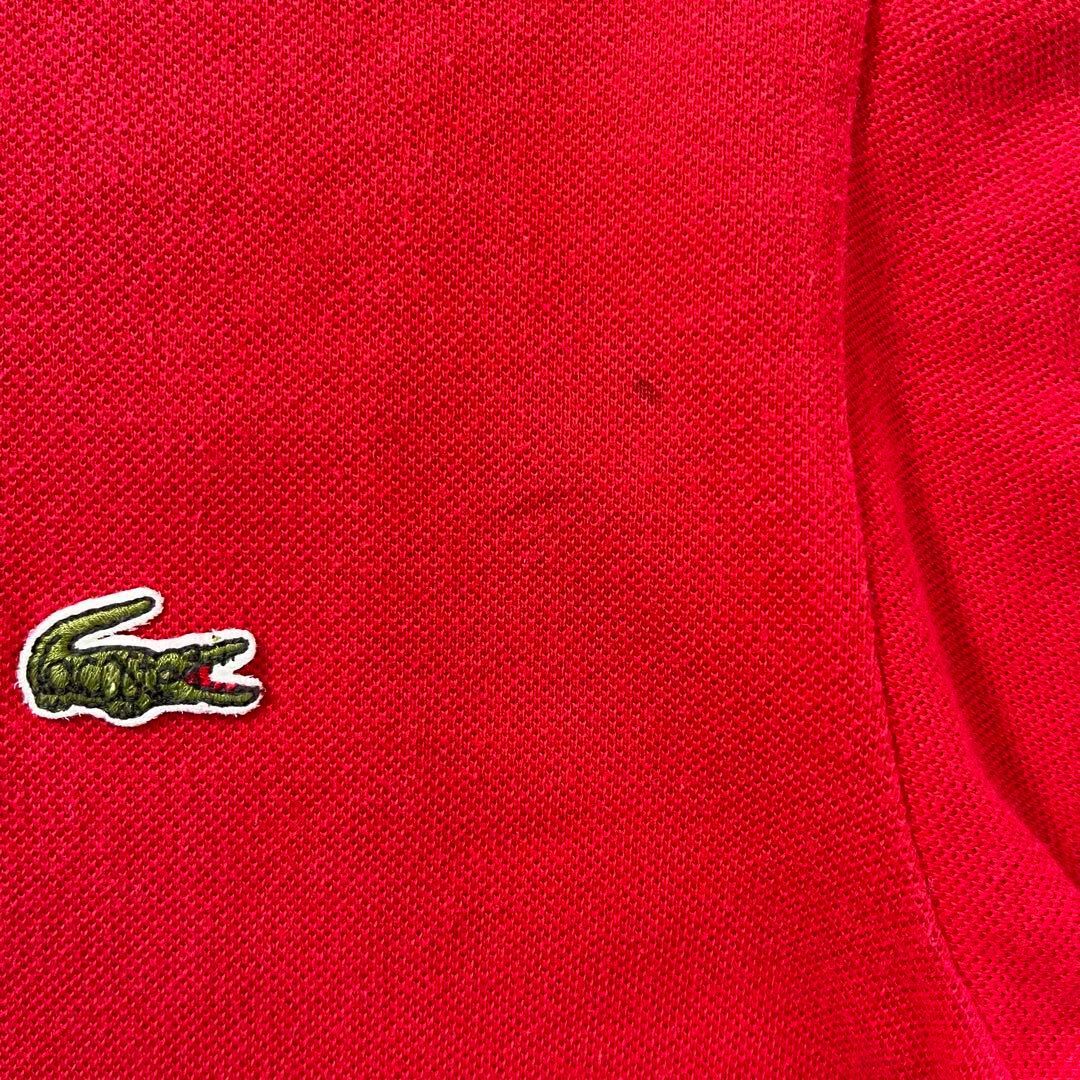 LACOSTE(ラコステ)のLACOSTE ポロシャツ 鹿の子 赤 半袖 3 90s 古着 メンズのトップス(ポロシャツ)の商品写真