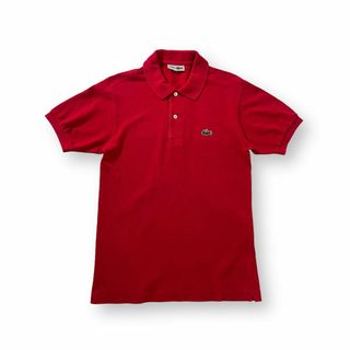 ラコステ(LACOSTE)のLACOSTE ポロシャツ 鹿の子 赤 半袖 3 90s 古着(ポロシャツ)