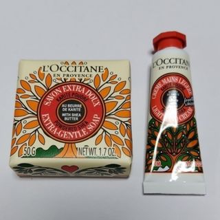 ロクシタン(L'OCCITANE)のロクシタンルミナスパウダースノーシアハンドクリームミニ&バスソープ(ハンドクリーム)