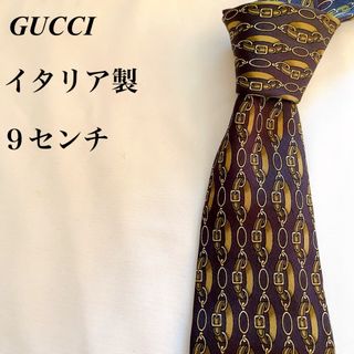 グッチ(Gucci)の美品★GUCCI★ブルー★小紋柄★総柄★総シルク★イタリア製★ネクタイ★9(ネクタイ)