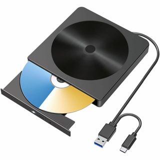 (特価品) DVDドライブ 外付け CD USB3.0&Type-c 高速(PC周辺機器)