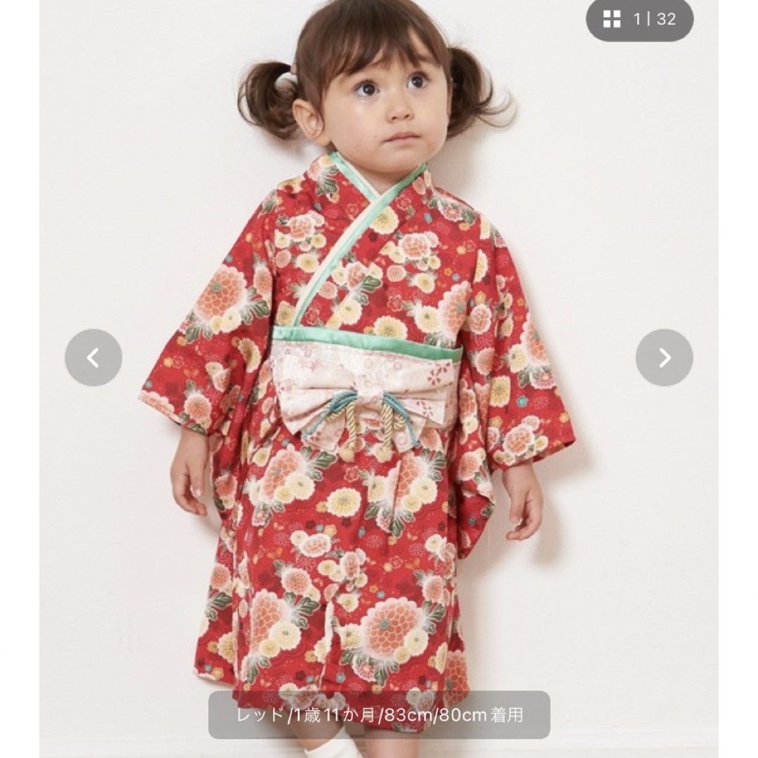 SWEET MOMMY(スウィートマミー)のSweetMommy ベビー着物ロンパース キッズ/ベビー/マタニティのキッズ服女の子用(90cm~)(和服/着物)の商品写真