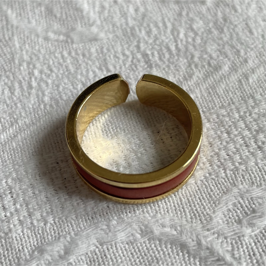 【NL】【Ruth】指輪【ベジタブルタンニンレザー×真鍮】オレンジ×ゴールド レディースのアクセサリー(リング(指輪))の商品写真