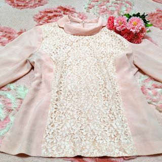 リズリサ♥ピンク❤花柄❤光沢❤高級レース❤沢山の❤背中ファスナー付き❤お洋服