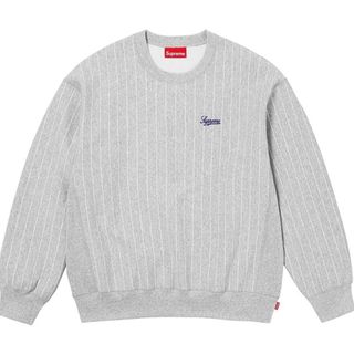 シュプリーム(Supreme)のsupreme  Pinstripe Crewneck Lサイズ(スウェット)