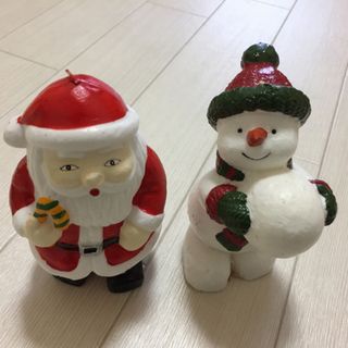 クリスマス ローソク サンタ スノーマン サンタさん キャンドル 雪だるま  (置物)