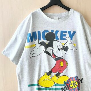 ディズニー(Disney)の90s古着　ヴィンテージ　キャラTシャツ　NITE MICKEY TEE 霜降り(Tシャツ/カットソー(半袖/袖なし))