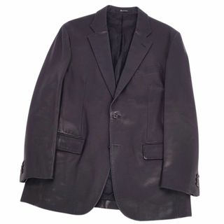 アクアスキュータム(AQUA SCUTUM)のアクアスキュータム Aquascutum ジャケット テーラードジャケット レザージャケット ラムレザー アウター メンズ L ブラック(テーラードジャケット)