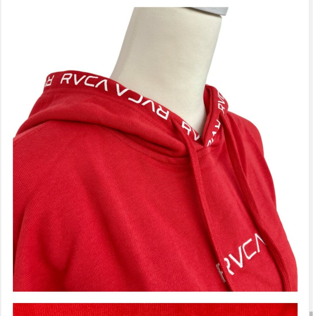 RVCA(ルーカ)のタグ付き ルーカ トップス パーカー フード スモールロゴ おしゃれ レッド S メンズのトップス(パーカー)の商品写真