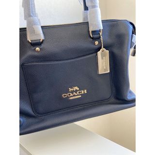 コーチ(COACH)のcoach コーチ　ハンドバッグ　ネイビー　本革(ハンドバッグ)