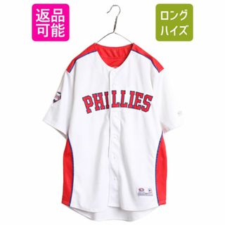 MLB オフィシャル TRUE FAN フィリーズ ベースボール シャツ メンズ L / 古着 ゲームシャツ ユニフォーム メジャーリーグ 半袖シャツ 野球(ウェア)