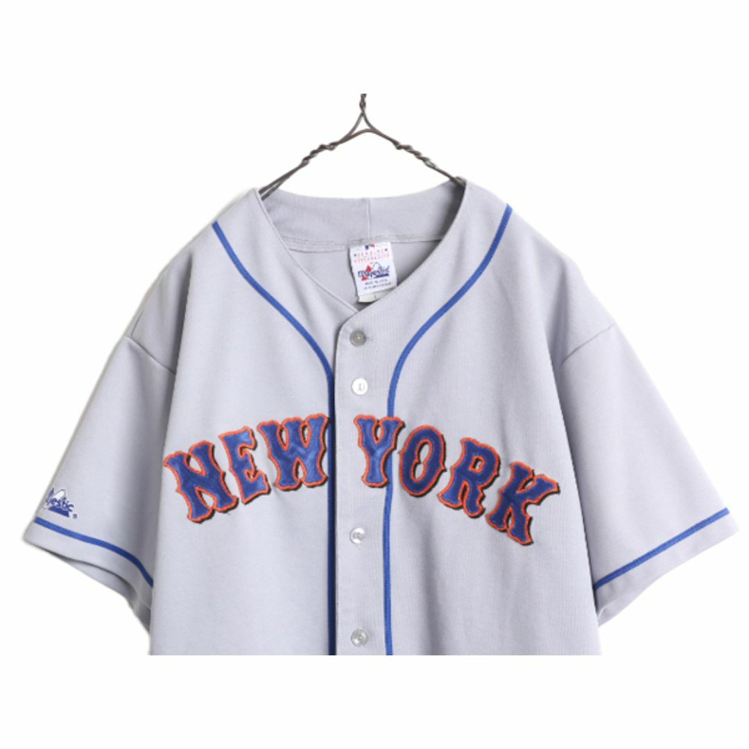 お歳暮 人気 オシャレ MLB USA製 オフィシャル シャツ ベースボール メッツ Majestic ユニフォームシャツ