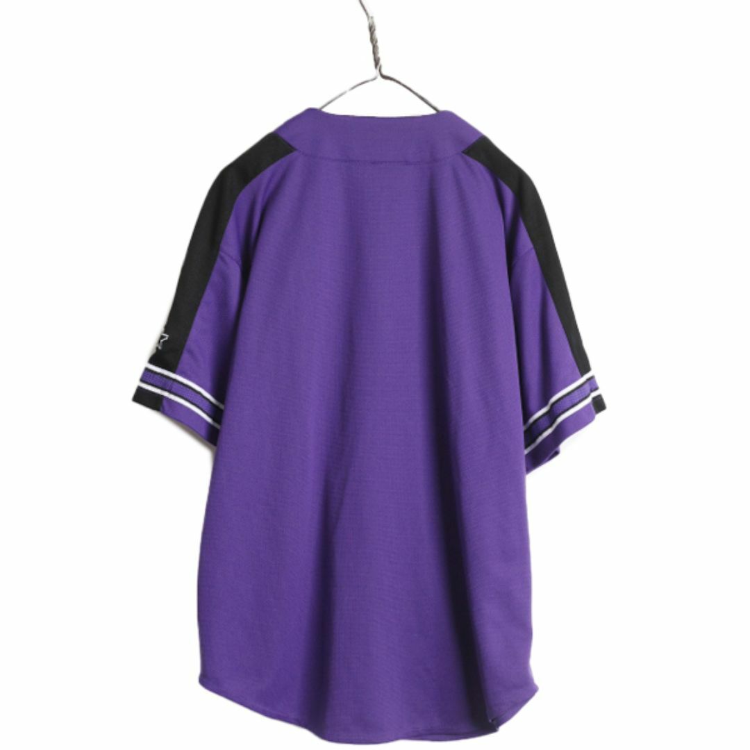 MLB オフィシャル スターター デビルレイズ ベースボール シャツ メンズ L ユニフォーム ゲームシャツ 半袖シャツ メジャーリーグ 廃盤 紫 スポーツ/アウトドアの野球(ウェア)の商品写真