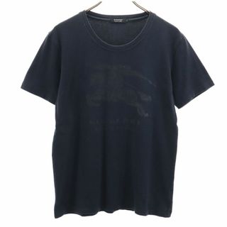 バーバリーブラックレーベル(BURBERRY BLACK LABEL)のバーバリーブラックレーベル 三陽商会 日本製 半袖 Tシャツ 2 ネイビー BURBERRY BLACK LABEL メンズ 古着 【240406】 メール便可(Tシャツ/カットソー(半袖/袖なし))