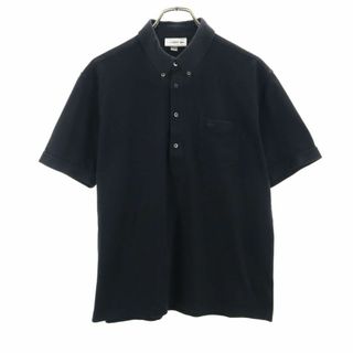 ラコステ(LACOSTE)のラコステ 半袖 ボタンダウン ポロシャツ L ブラック LACOSTE 鹿の子 メンズ 古着 【240406】 メール便可(ポロシャツ)