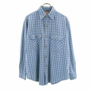 リーバイス(Levi's)のリーバイス 90s 長袖 チェックシャツ M ブルー系 Levi's メンズ 古着 【240406】(シャツ)