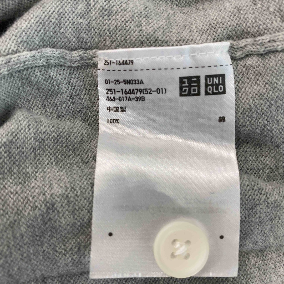 UNIQLO(ユニクロ)のUNIQLO ユニクロ レディース カーディガン　薄手　Vネック　グレー　XL レディースのトップス(カーディガン)の商品写真