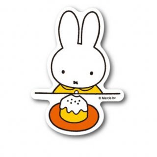 ミッフィー(miffy)のmiffy ダイカットミニステッカー 「 ケーキ 」 ミッフィー　耐水性　耐光性(キャラクターグッズ)